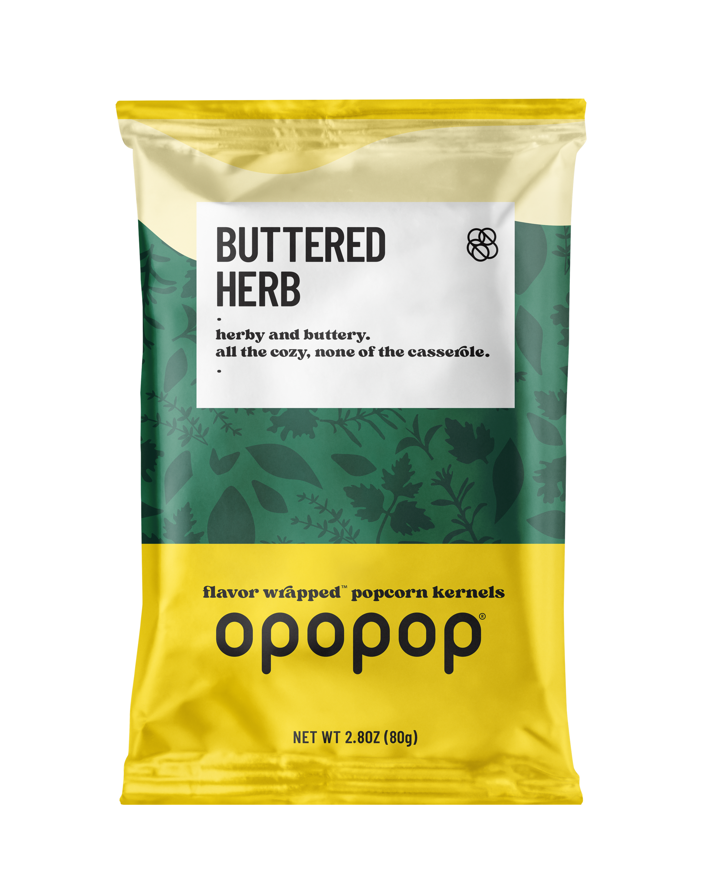 A single green leaf against a white background.