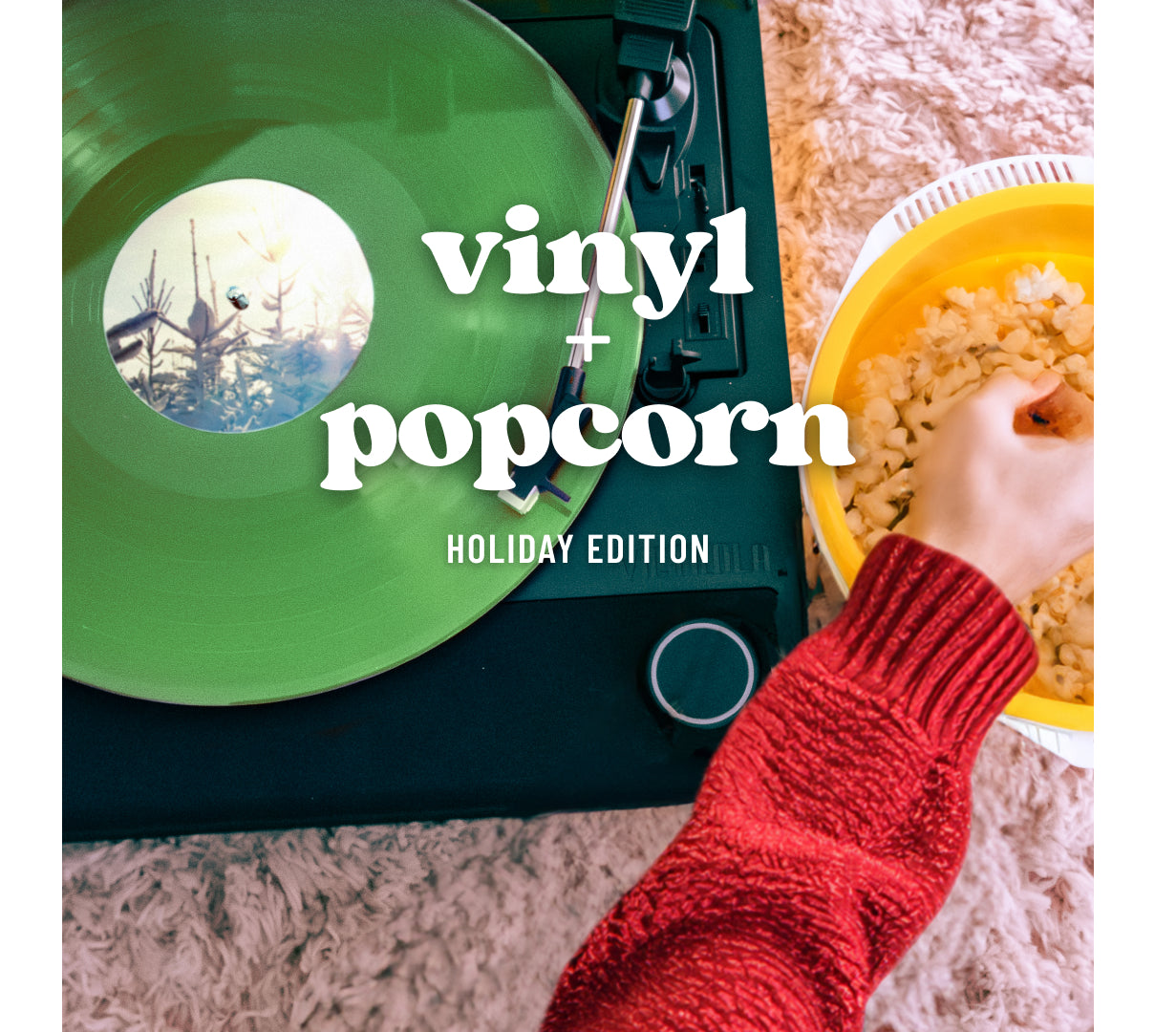 Spin + Snack: Winter Holiday Vinyl Albums Paired with Opopop Popcorn